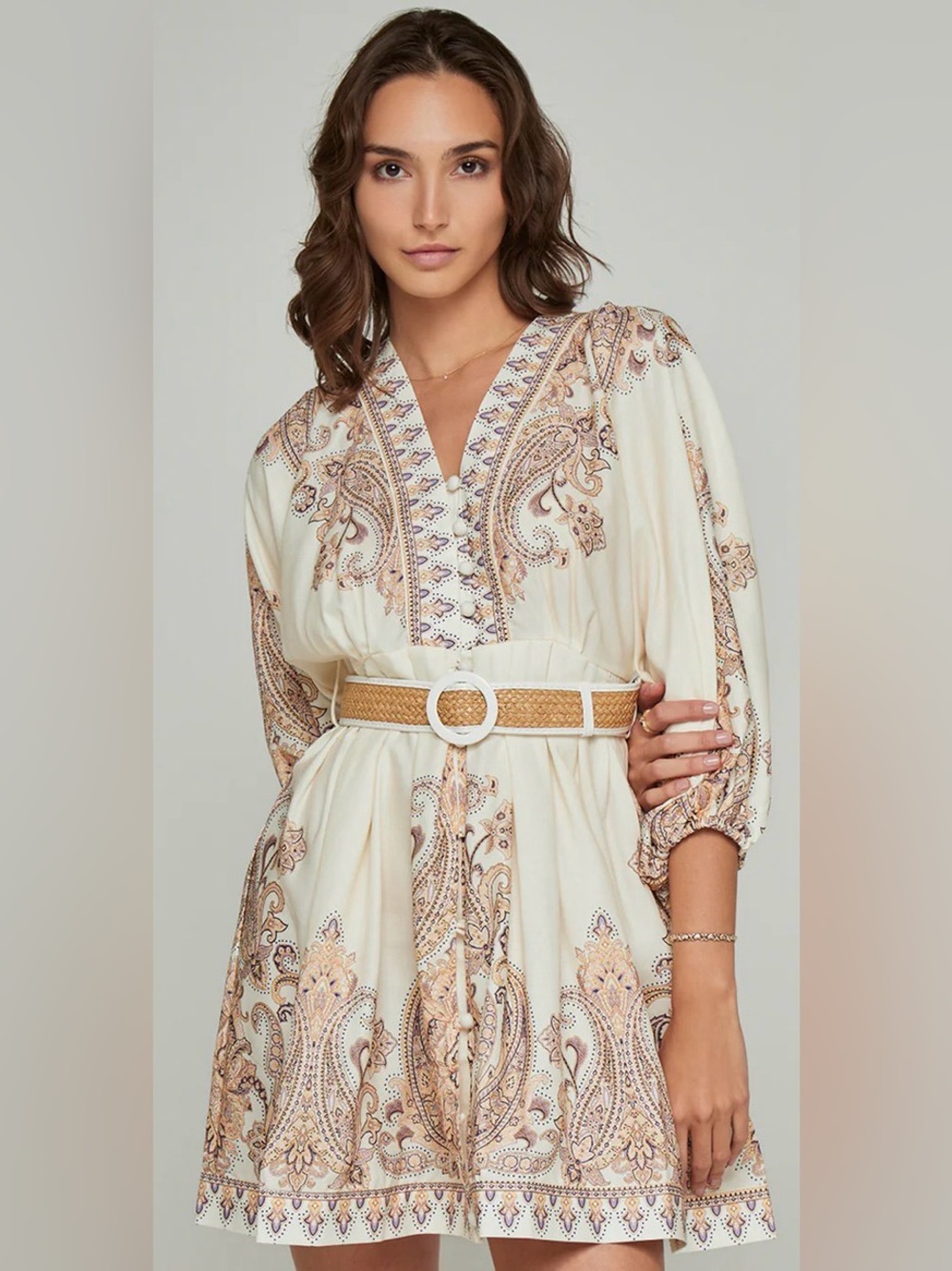 Glory Connection paisley print mini dress (Waist Sz 16.5) (No belt loops)